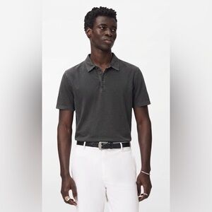 John Varvatos Gray Vintage Feel Hampton Slim Fit Silk & Cotton Polo Size Large